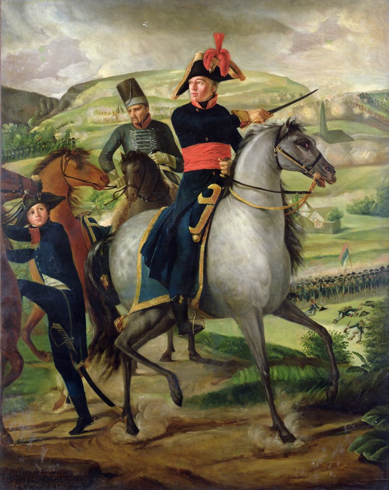 General Louis Marie Turreau de Garambouville (1756-1816) ved Gravieres Affair, 1800 (se også 160490) av French School