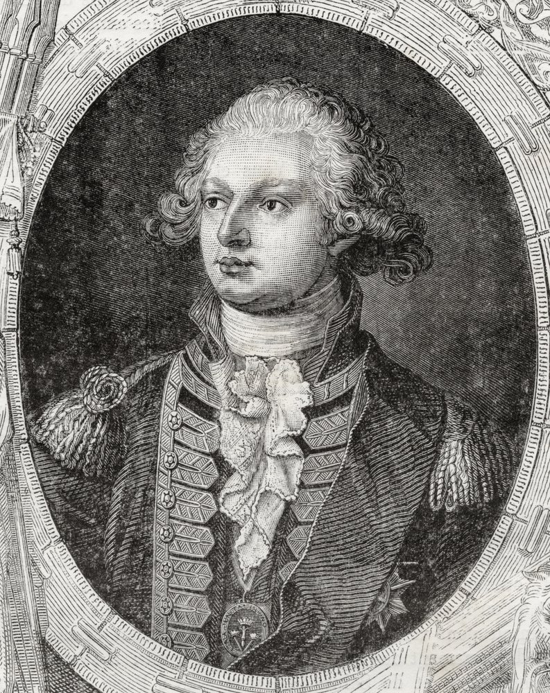 Frederick Augustus, hertug av York og Albany, fra 'Histoire de la Revolution Francaise' av Louis Blanc (1811-82) av French School