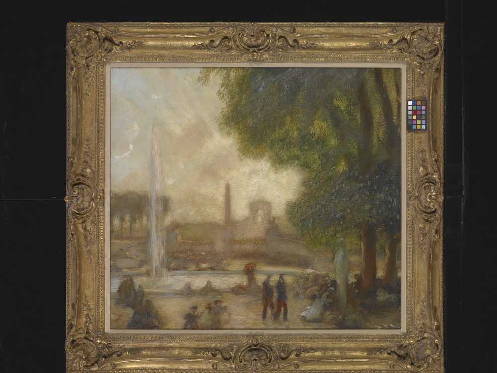 The Pool At Tuileries (olje på lerret) av Gaston de Latouche