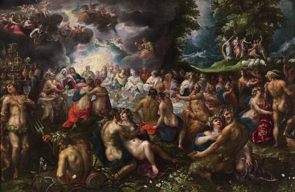 Gillis-van-Valckenborch-BRYLLUPET MELLOM PELEUS OG THETIS av Gillis van Valckenborch