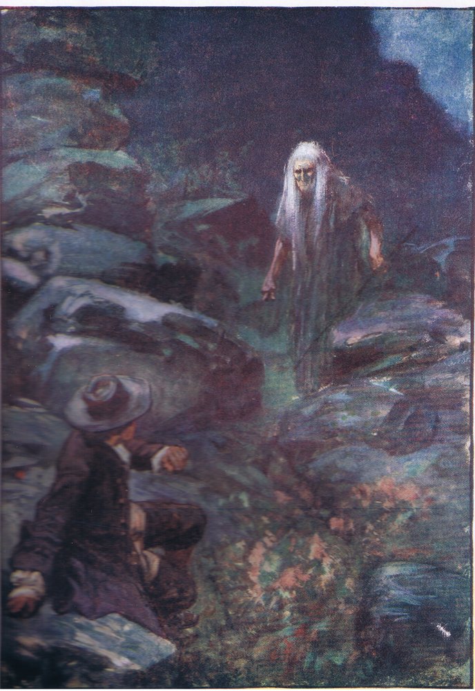 Alt dette mens den redde kvinnen kom nær, fra Lorna Doone pub. av W & R Chambers Ltd, 1921 av Gordon Frederick Browne