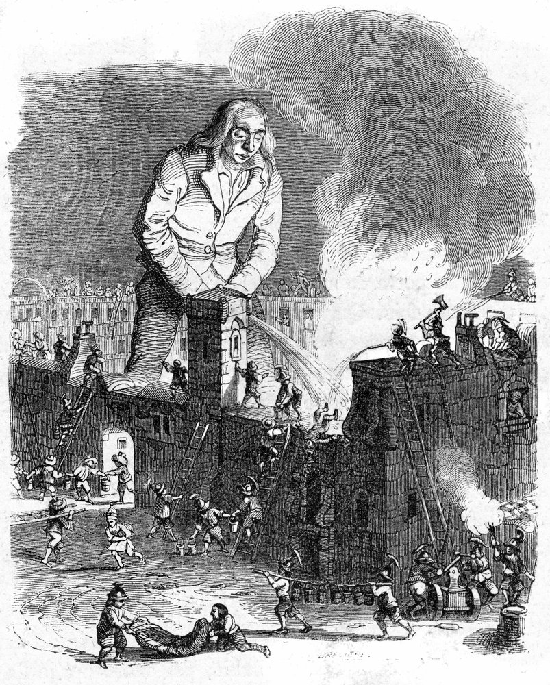 Illustrasjon til «Gullivers reiser» skrevet av Jonathan Swift av Grandville (1803-47)