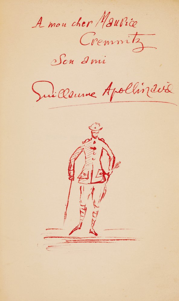 Inskripsjon til Maurice Cremnitz fra "The Murdered Poet", 1916 av Guillaume Apollinaire