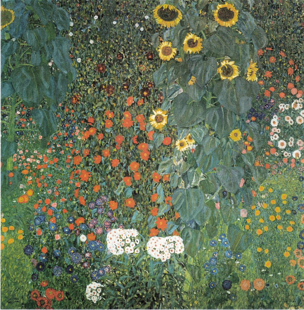 Bondegårdshage med solsikker av Gustav Klimt