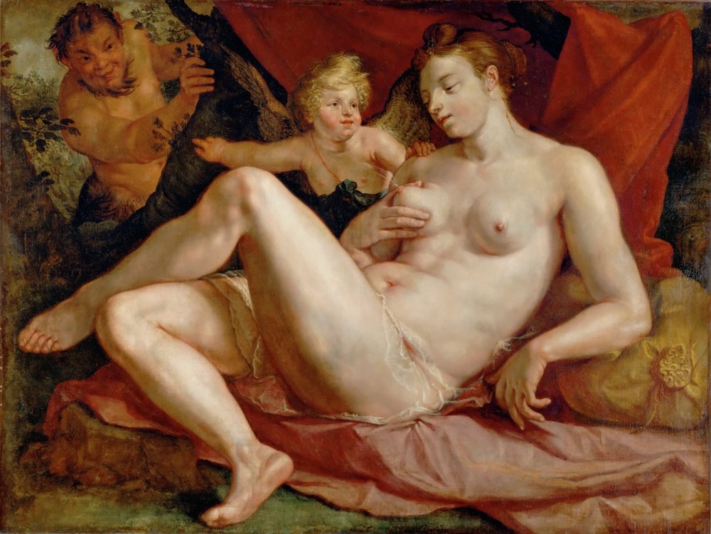 Jupiter og Antiophe av Hendrik Goltzius
