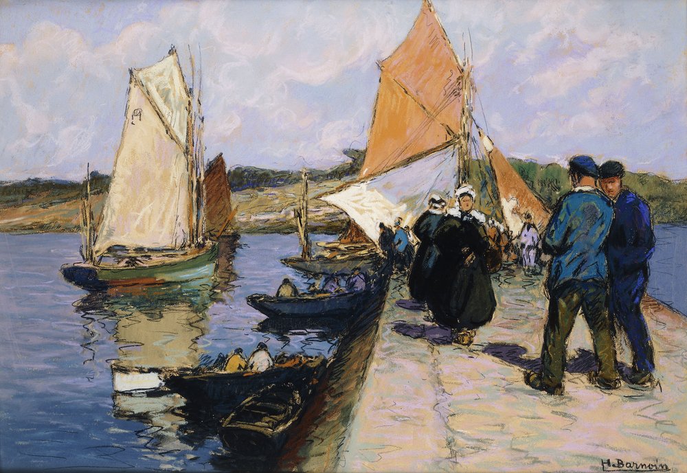 Fiskere på en kai av Henri Alphonse Barnoin