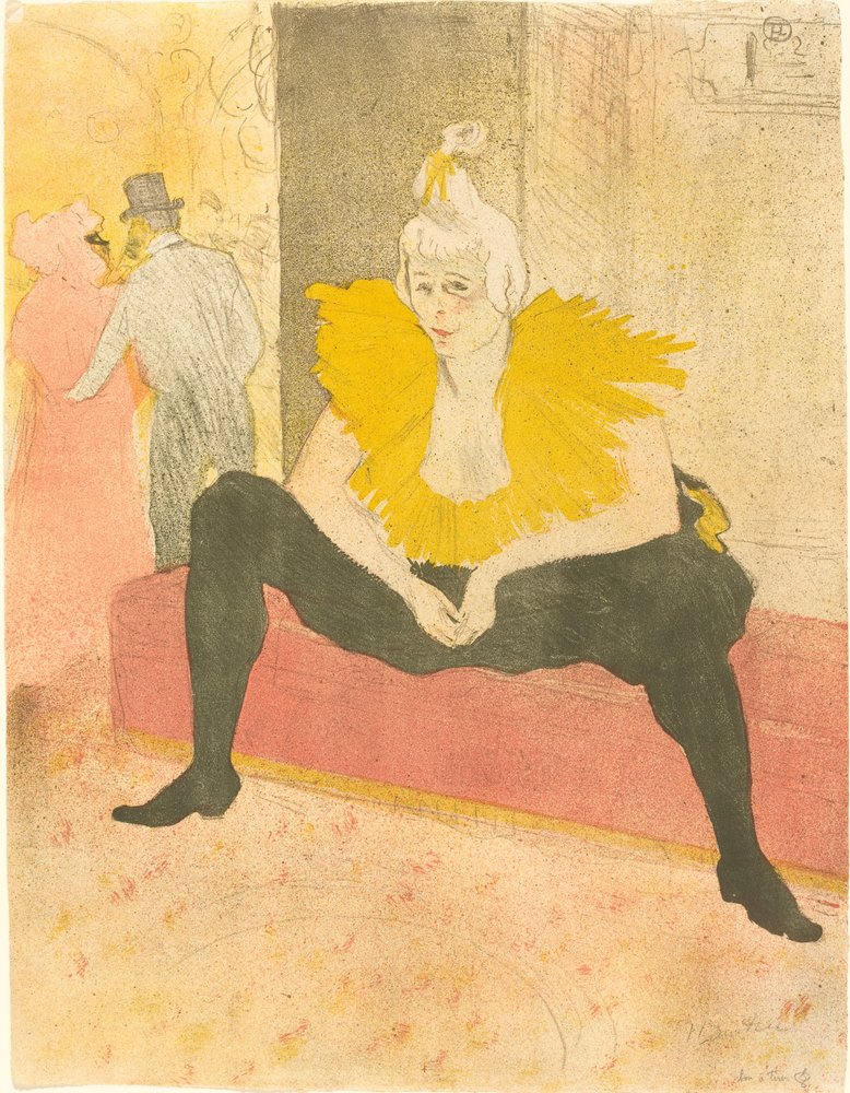 Sittende Clowness (La Clownesse assise) av Henri de Toulouse-Lautrec