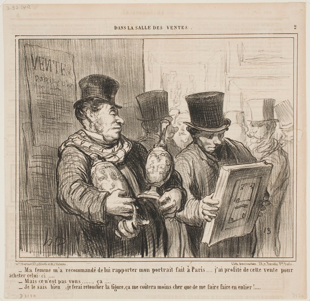 Min kone har bedt meg om å få tatt portrettet mitt når jeg er i Paris av Honoré Daumier