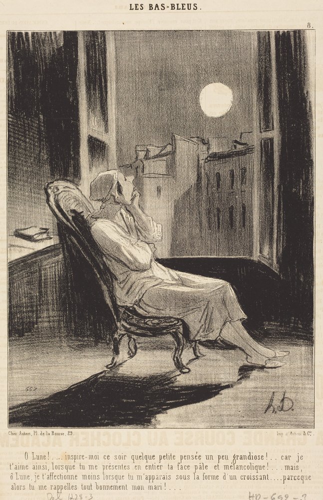 Å måne!... inspirer meg i kveld med en liten tanke... av Honoré Daumier