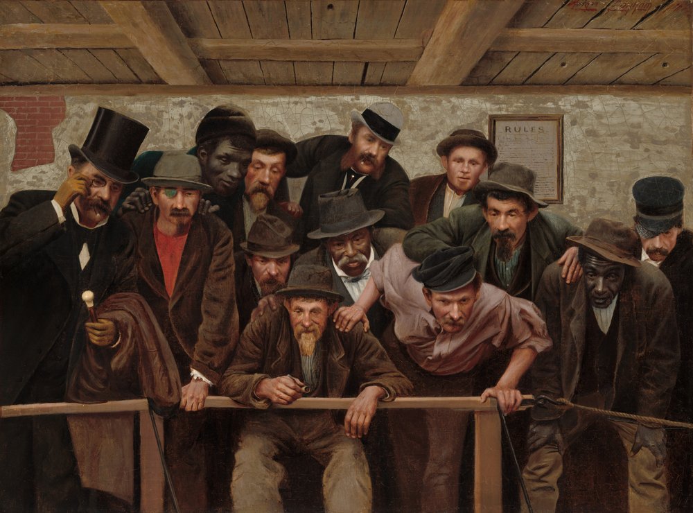 Nærmer seg avgjørelsen ved hanekampen, 1879 av Horace Bonham