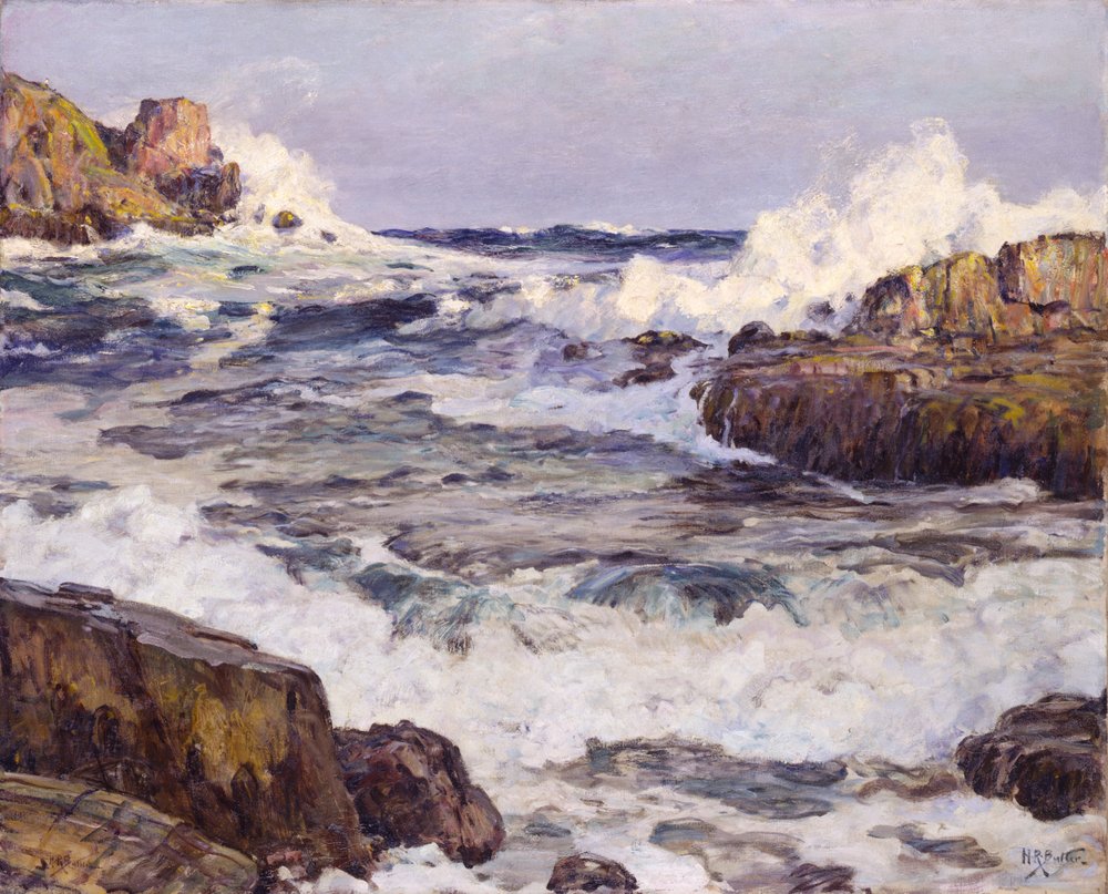 Oppklaring etter september kuling--Maine Coast, ca. 1924. av Howard Russell Butler