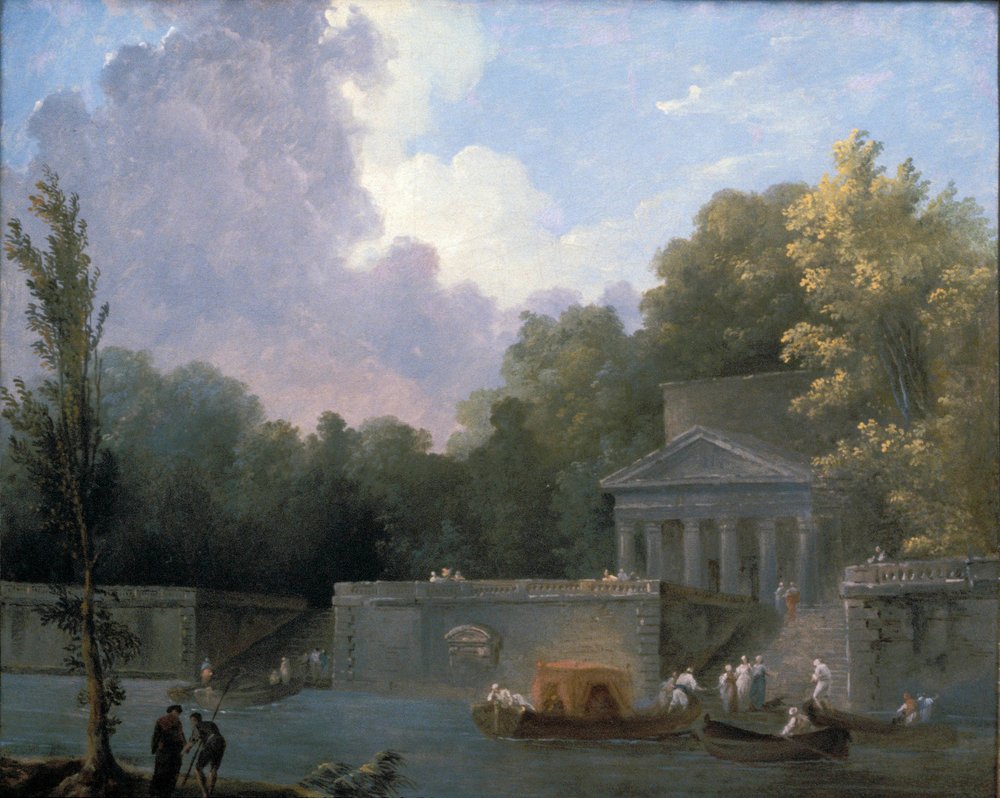 Parkscene av Hubert Robert