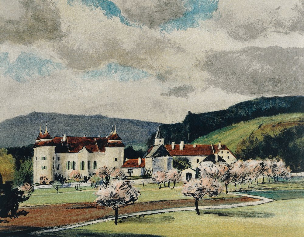 Weinzierl slott nær Wieselburg, ca. 1909 (akvarell på papir) av Igo Potsch