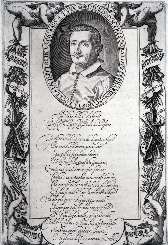 Hieronymus Frescobaldi, gravert av Christian Sas av Italian School