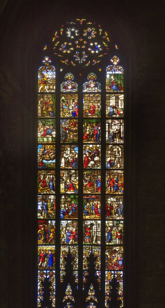 Historier om Saint Catherine of Alexandria (farget glass) av Italian School