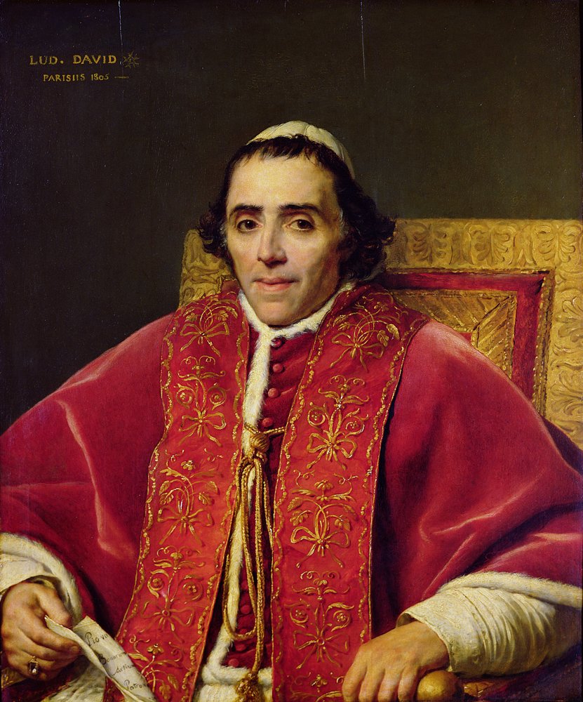Portrett av pave Pius VII (1742-1823), 1805 av Jacques Louis David