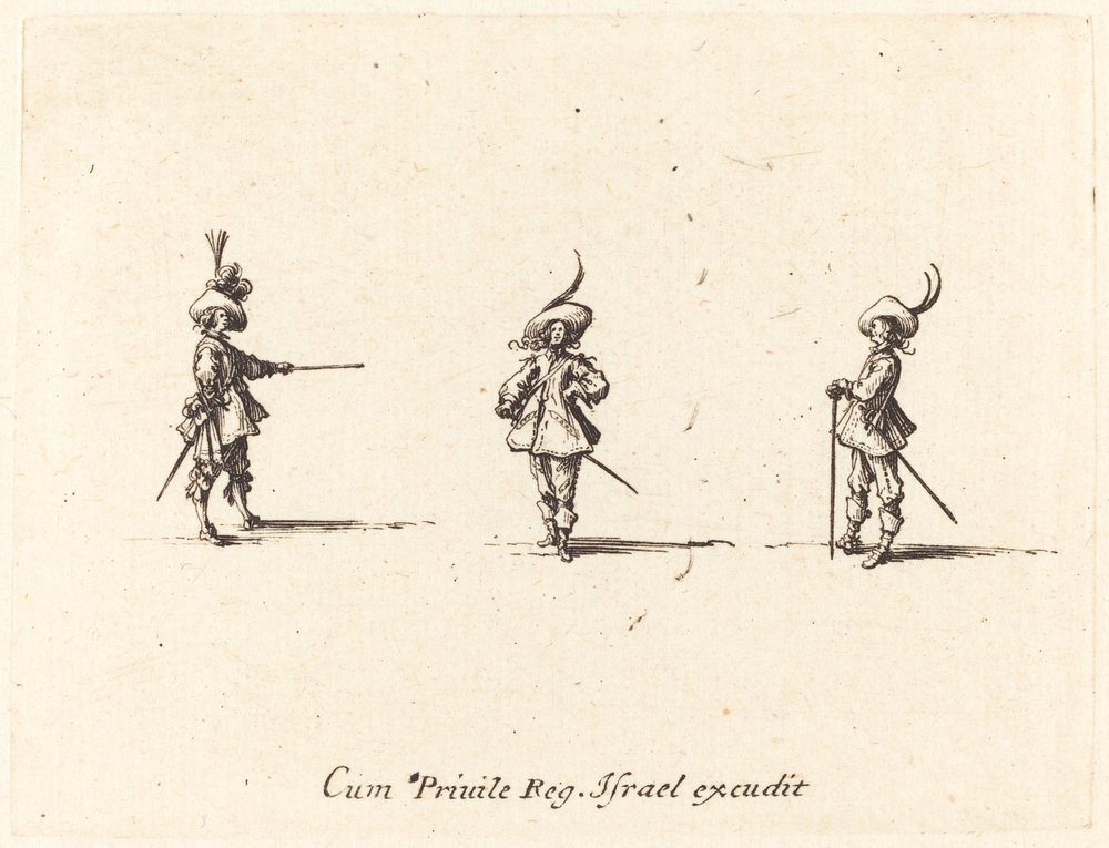 Ubevæpnet drill, 16341635. av Jacques Callot