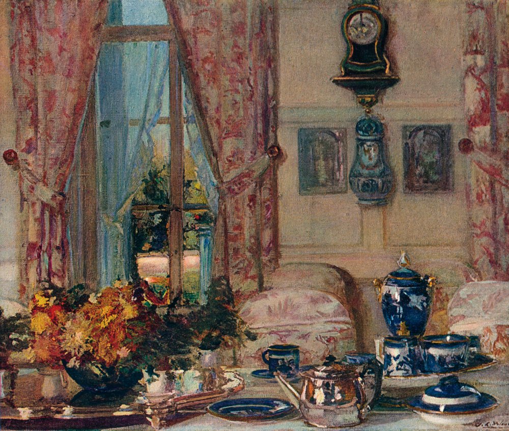 Spisestuen i Offranville, c1909 av Jacques-Emile Blanche
