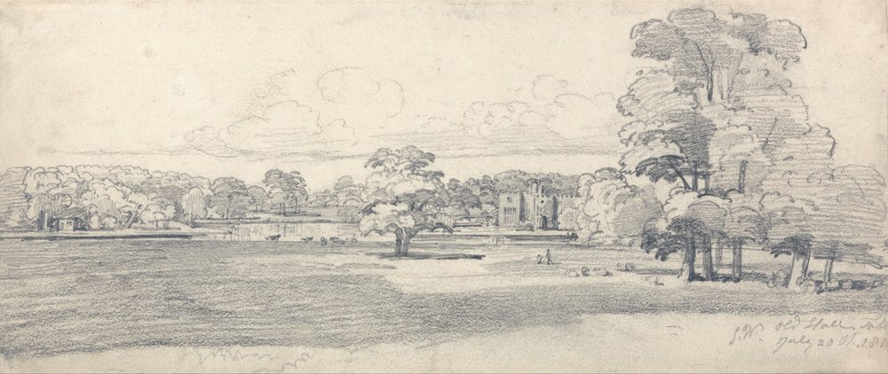 The Old Hall, Tabley, omgitt av Parkland, 20. juli 1814 (1819) av James Ward