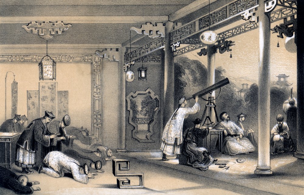 Seremoniene observert i alle provinser og byer i Kina, i anledning en formørkelse, 1847. av James William Giles