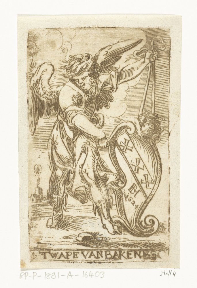 Våpenskjold fra Bakenes-familien 't Wape van Bakenes (tittel på objekt) av Jan Philipsz. van Bouckhorst