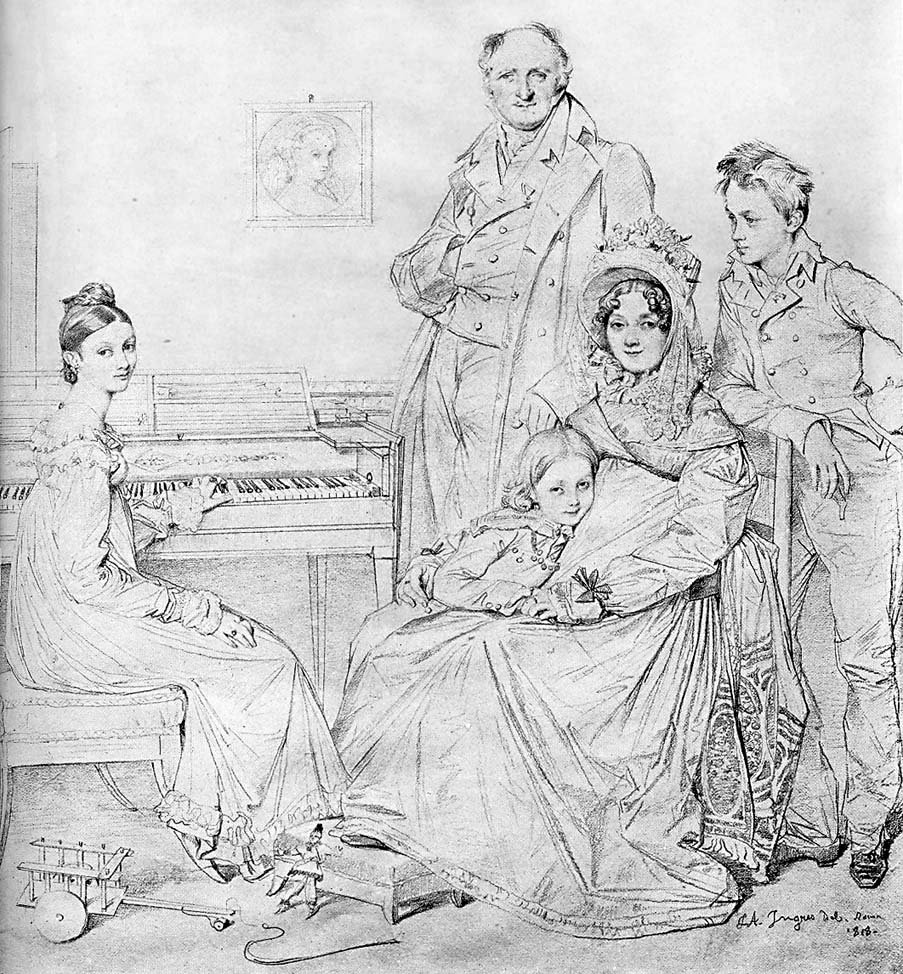Familien Stamaty av Jean Auguste Dominique Ingres