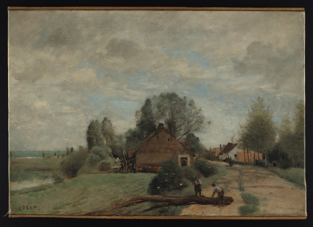 Veien til slakterne, Arleux-du-Nord, juli 1871 (olje på lerret) av Jean Baptiste Camille Corot
