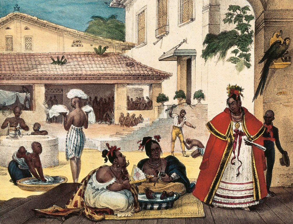 Guaraní-kvinner, interiør i et sigøynerhjem, Brasil av Jean Baptiste Debret