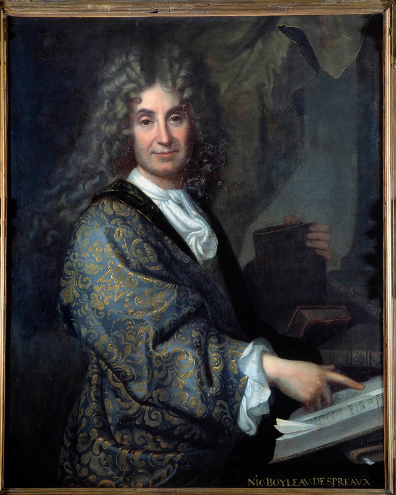 Portrett av Nicolas Boileau (1636-1711) dit Boileau Despreaux (Boileau-Despreaux), fransk forfatter - Maleri av Jean Baptiste Santerre (1651-1717) - Olje på lerret - Søn 1,00 X 0,82m - Lyon, Musee Des Beaux Kunst - Portrett av Nicolas Boileau (1636-1711) v av Jean-Baptiste Santerre