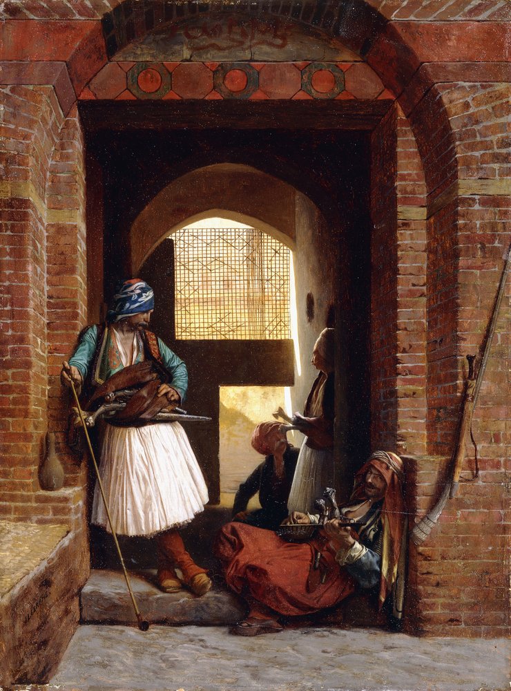 Arnautiske livvakter i Kairo, 1861 av Jean Leon Gerome