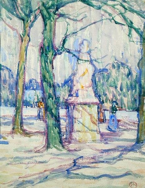 I Luxembourghagen, ca. 1911 (akvarell på papir) av Jessica Stewart Dismorr
