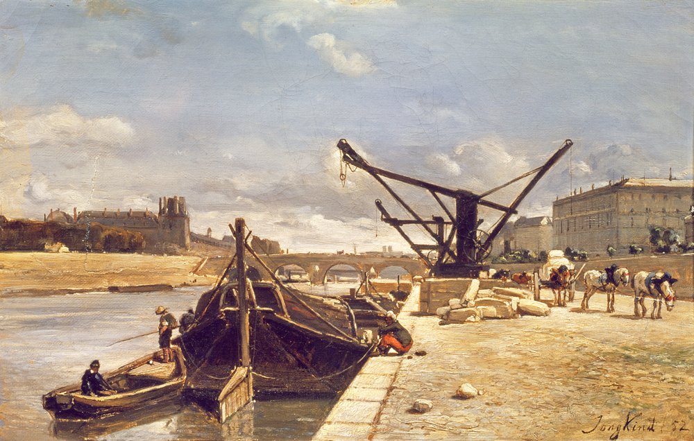 Utsikt over Pont Royal, Paris av Johan-Barthold Jongkind