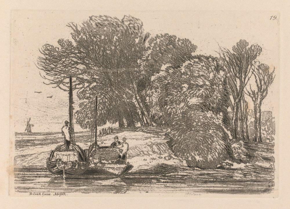 Studiebok: Plate 19, Postwick Grove, Norfolk av John Sell Cotman
