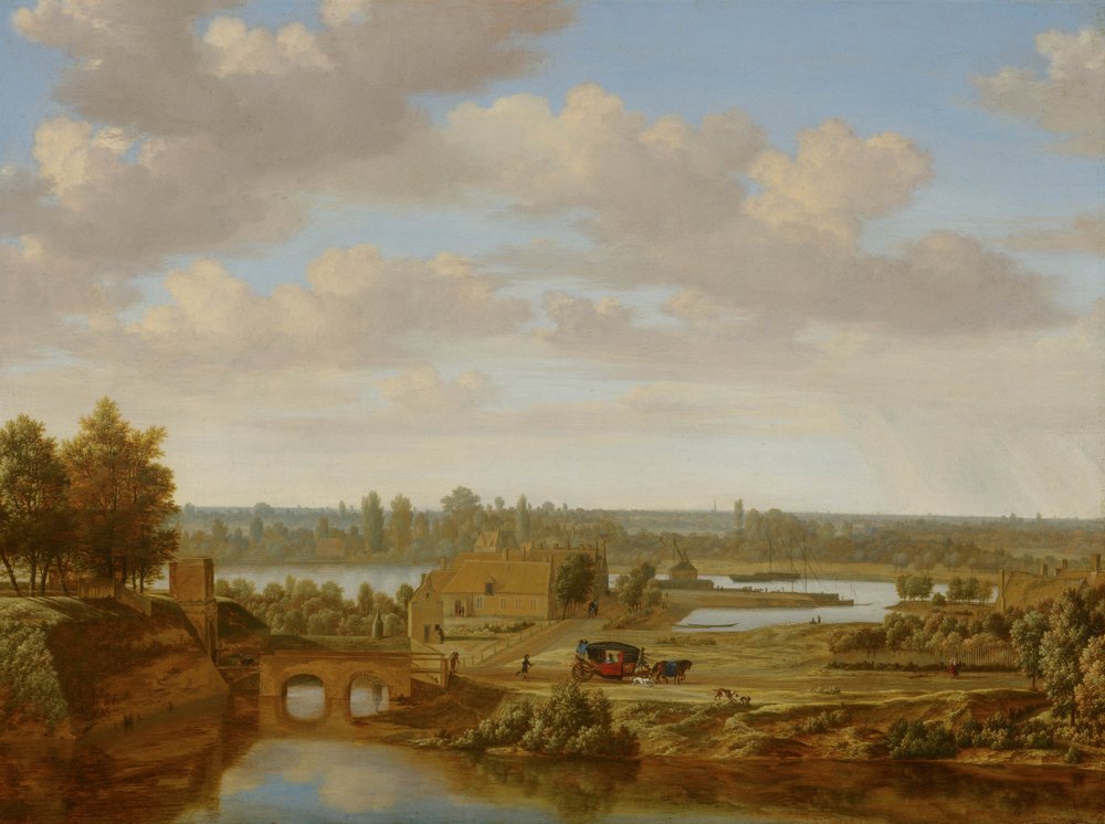 Panorama nær Arnhem med Rijnpoort av Joris van der Haagen or Hagen