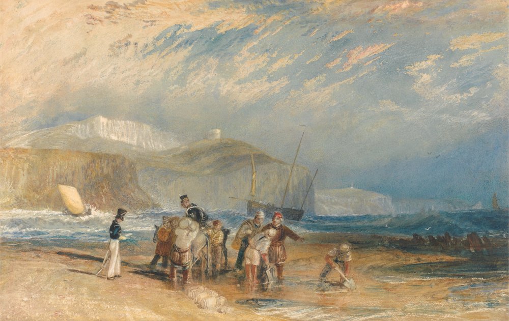 Folkestone havn og kysten mot Dover av Joseph Mallord William Turner