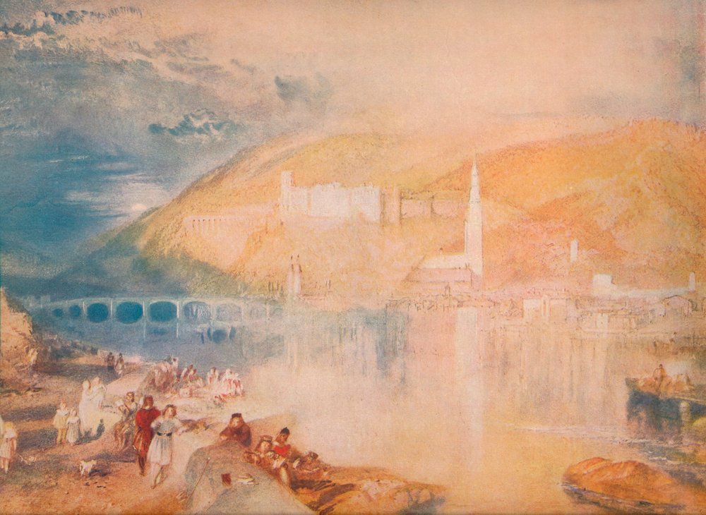 Heidelberg ved solnedgang, ca. 1840, 1918 av Joseph Mallord William Turner