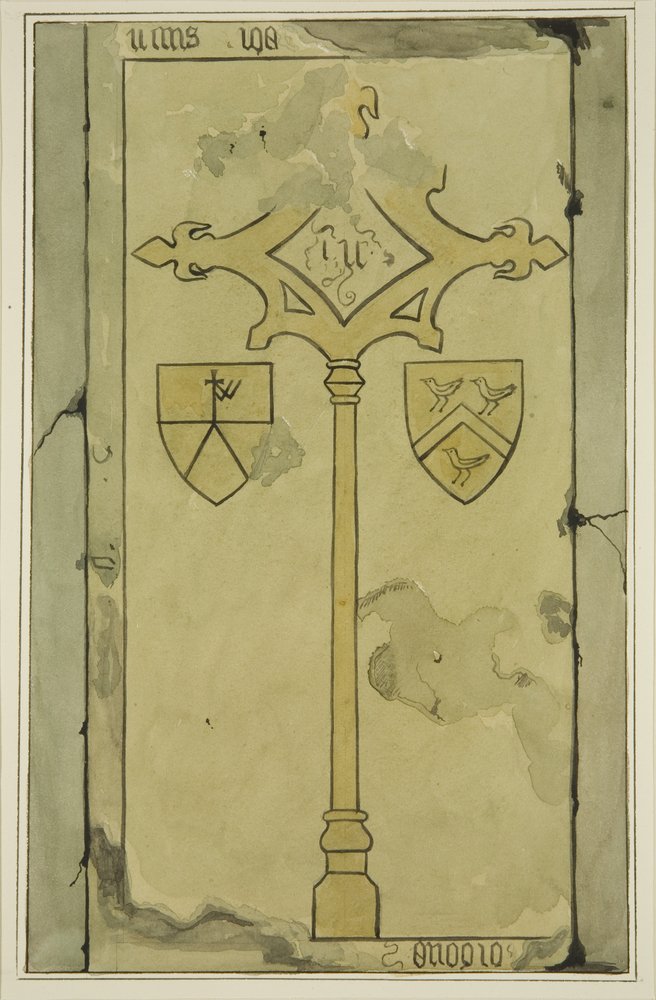 Gravstein i Temple Church (akvarell på papir) av Joseph Manning