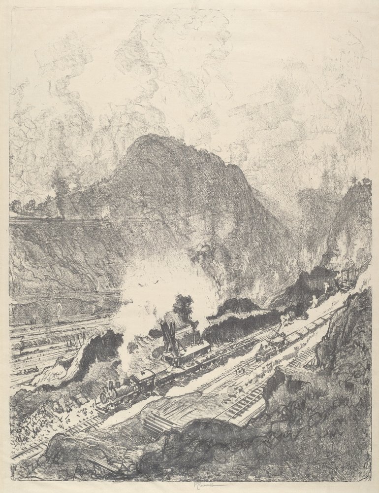 The Cut from Culebra, 1912. av Joseph Pennell