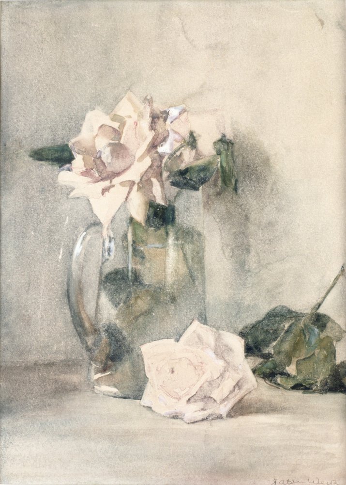 Studie av roser (wc på papir) av Julian Alden Weir