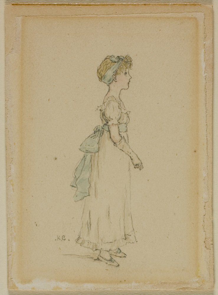 Ung jente med blå bånd av Kate Greenaway