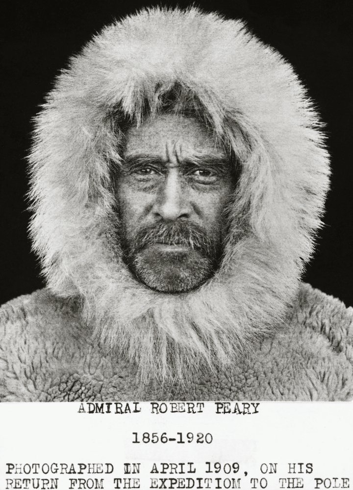 Den amerikanske oppdageren Robert Edwin Peary (1856-1920) fotografert i april 1909 på vei tilbake fra sin ekspedisjon til Nordpolen av Unbekannt Unbekannt
