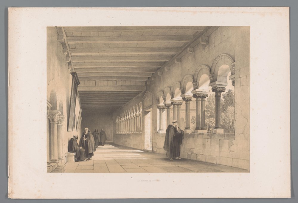 Kloster i Tongeren Le cloitre de Tongres (tittel på objekt) av Louis Haghe