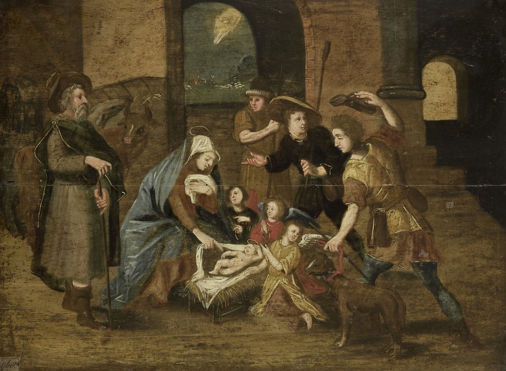 Hyrdenes tilbedelse av Maarten de (after) Vos