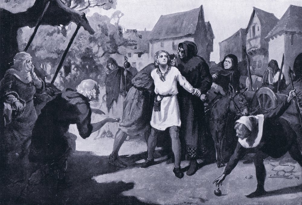 Richards#39; side vekker mistanke på Erdburgs markedsplass i 1192 e.Kr. av Margaret Dovaston