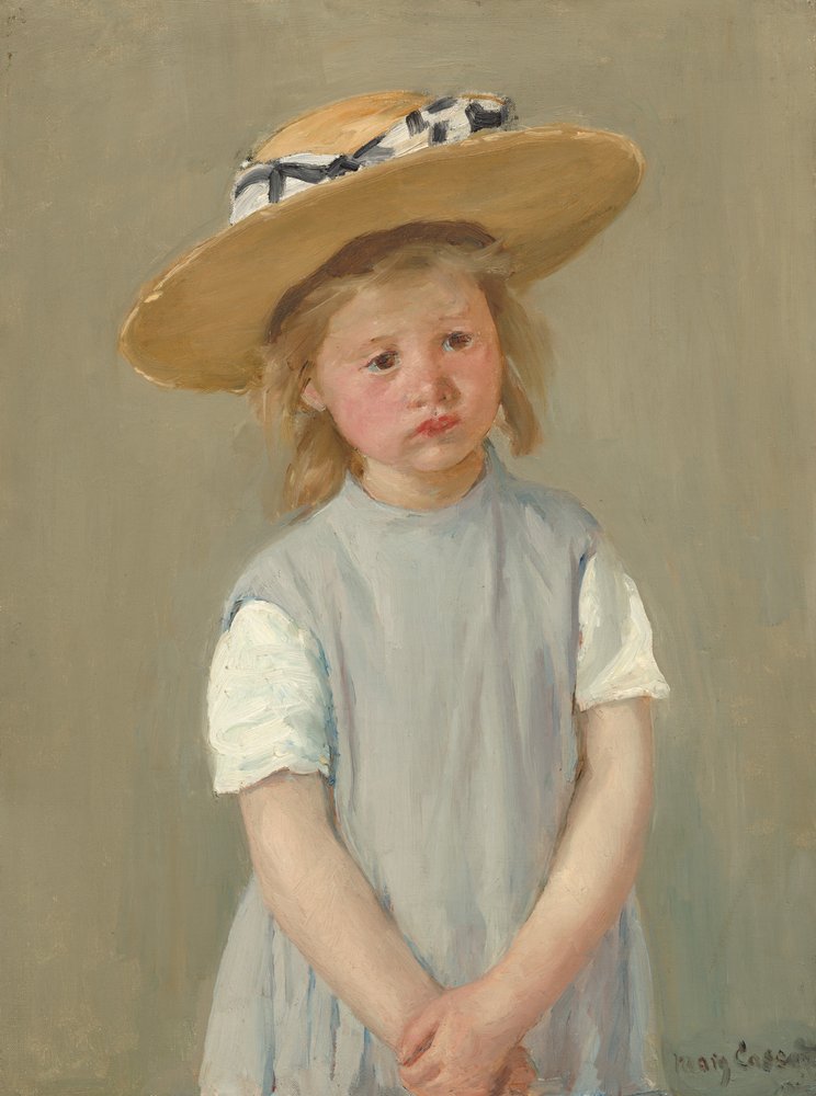 Barn i stråhatt, ca. 1886 (olje på lerret) av Mary Stevenson Cassatt