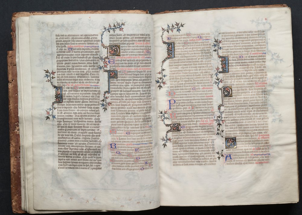 The Gotha Missal: Fol. 11v, tekst, ca. 1375. av Master of the Boqueteaux