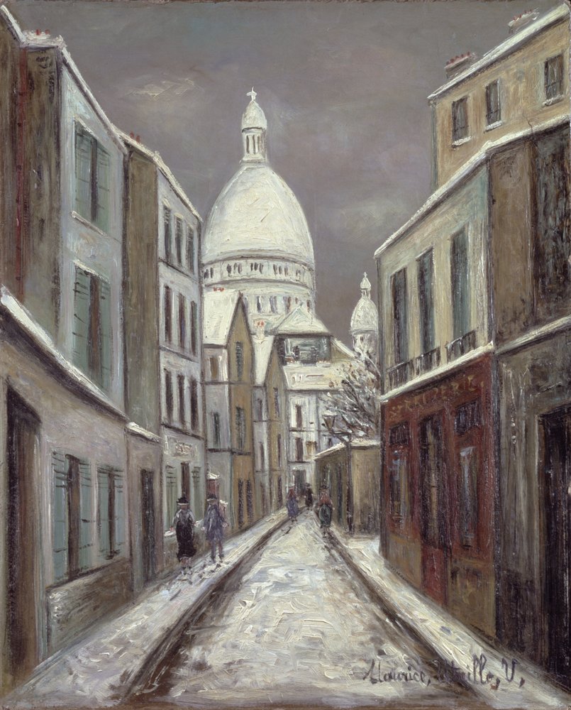 Rue Saint-Rustique, ca. 1933 (olje på papir) av Maurice Utrillo
