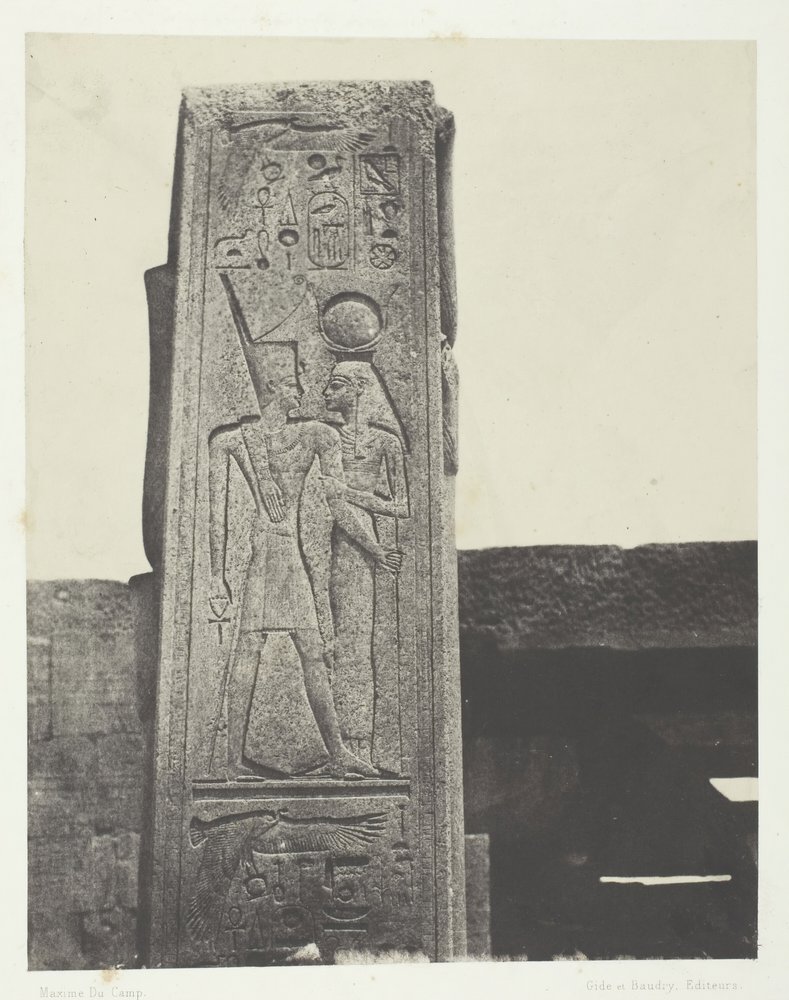Karnak Palace, Pillar Before the Granite Sanctuary, Theben, 184951, trykt 1852. av Maxime Du Camp