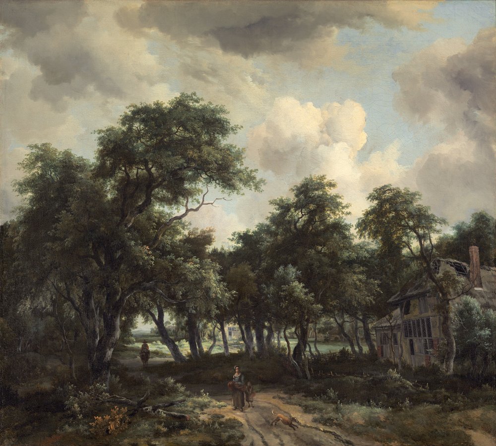Hytte blant trær, ca. 1664 (olje på lerret) av Meindert Hobbema
