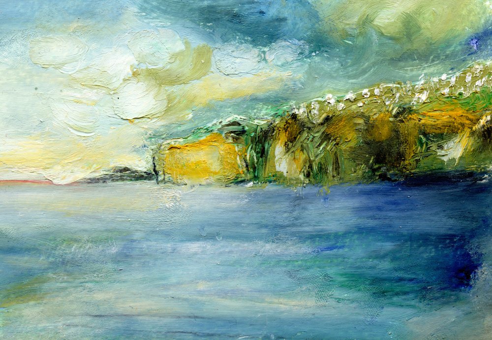 Et postkort fra Madeira, 2014, (olje på kort) av Nancy Moniz Charalambous